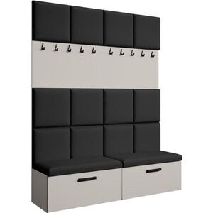 Beautysofa PŘEDSÍŇOVÁ sestava Margaret I+I 162/203/43 s čalouněnými panely a botníkem, kašmírová obraz