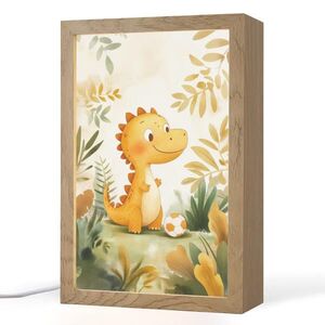 OnlyWow NOČNÍ LAMPIČKA Dino - Fotbal - Orange 20x30 cm obraz