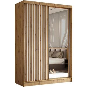 Beautysofa SKŘÍŇ s posuvnými dveřmi Helix 150/216/61 dub Artisan + bílá obraz