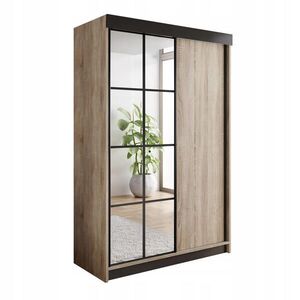 Kier Furniture POSUVNÁ ŠATNÍ SKŘÍŇ ARI 1 se zrcadlem 150 - Dub Sonoma obraz