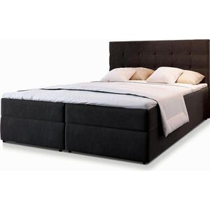 MASSENO AMERICKÁ POSTEL GLOS 180x200 cm, s matrací a úložným prostorem, černá obraz