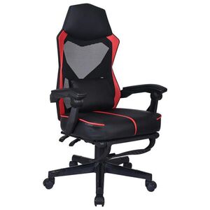 Carryhome HERNÍ ŽIDLE, vzhled kůže, síťovina, červená, černá obraz