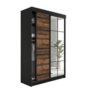 Kier Furniture POSUVNÁ ŠATNÍ SKŘÍŇ LAMARO - 138x205x59 - Černá & Old Style obraz