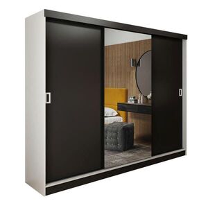 Kier Furniture POSUVNÁ ŠATNÍ SKŘÍŇ RETRO 1 200 - Bílá & Černá 200x205x59cm obraz