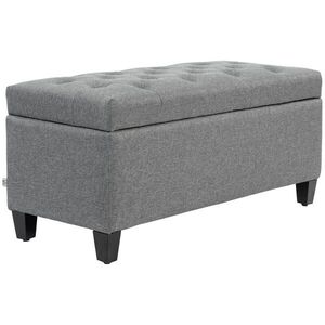 HOMCOM LAVIČKA Polyester Dřevo Světle šedá obraz