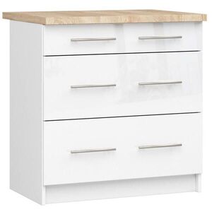 RAUMHIRSCH FURNITURE SPODNÍ SKŘÍŇ Bílá, bílá lesklá 85/80/46 obraz