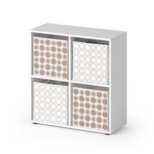 Vicco DĚLICÍ STĚNA Tetra Bílá 72.6 x 72 cm se 4 skládacími boxy opt.2 obraz