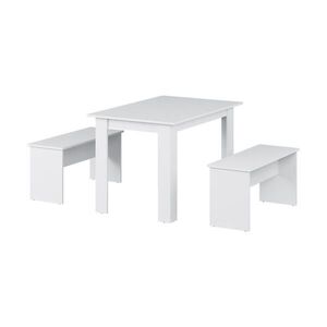 Vicco JÍDELNÍ STŮL SESTAVA Sentio Bílá 112 x 73.6 cm se 2 lavicemi obraz