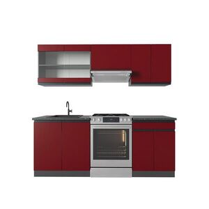 Vicco KUCHYŇSKÝ KOUT R-Line Červená/antracitová 200 cm Tvar J obraz