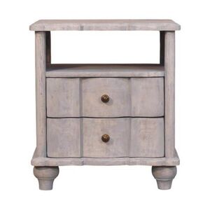 Artisan Furniture NOČNÍ STOLEK povrch Grey Washed, 2 zásuvky, šedá a hnědá obraz