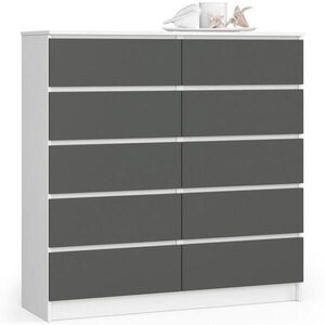 RAUMHIRSCH FURNITURE KOMODA bílá, grafitově šedá 121/120/40 obraz