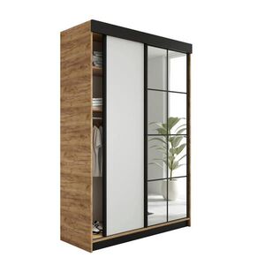 Kier Furniture POSUVNÁ ŠATNÍ SKŘÍŇ LAMARO 167x205x59cm - Dub Craft & Bílá obraz