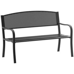 Outsunny ZAHRADNÍ LAVIČKA, 2místná, Š127 x H60 x V87 cm, ocel, černá obraz