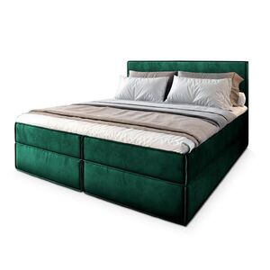 MASSENO AMERICKÁ POSTEL PELLIO 180x200 cm, s matrací a úložným prostorem, tmavě zelená obraz
