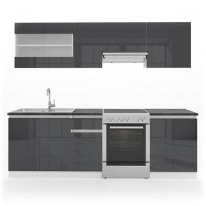 Vicco KUCHYŇSKÁ LINKA R-Line, Antracitový vysoký lesk/Bílá, 240 cm, AP Black obraz