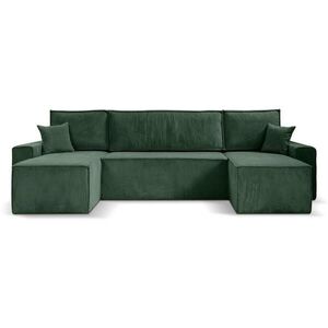 Beautysofa SEDACÍ SOUPRAVA Hektor U s funkcí spaní, 318 cm, tmavě zelená obraz