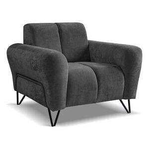 Beautysofa RELAXAČNÍ křeslo Volare s kovovými nohami, antracit obraz