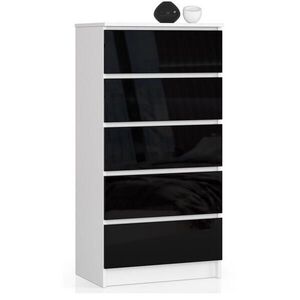 RAUMHIRSCH FURNITURE KOMODA bílá, černá lesklá 121/60/40 obraz