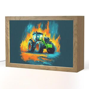 OnlyWow NOČNÍ LAMPIČKA Abstrakt - Traktor - Zelený 30x20 cm obraz