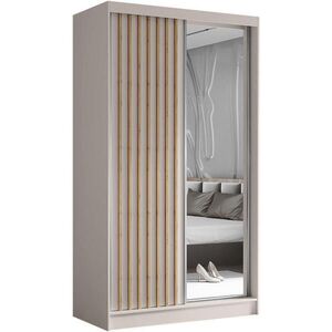 Beautysofa SKŘÍŇ s posuvnými dveřmi Helix II 120/216/61 kašmír + dub Artisan se zásuvkami obraz
