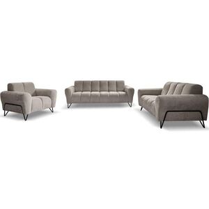 Beautysofa SEDACÍ souprava Volare (pohovky + křeslo), bez funkce spaní, světle hnědá obraz