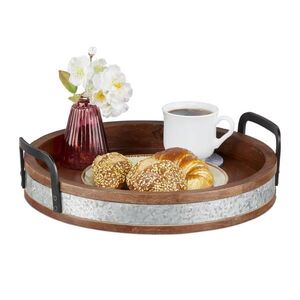 Relaxdays PODNOS Hnědá mangové dřevo 35 cm obraz