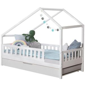 Livetastic DĚTSKÁ POSTEL SE STŘÍŠKOU, 100/200 cm, bílá obraz