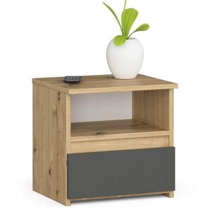 RAUMHIRSCH FURNITURE NOČNÍ STOLEK dub Artisan, grafitově šedý 40/40/35 obraz