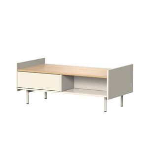 Vicco KONFERENČNÍ STŮL Velina Krémová 100 x 50 cm se 2 zásuvkami obraz