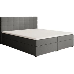 Beautysofa ČALOUNĚNÁ postel Topiq I 184/203/103, tmavě šedá, bouclé látka obraz