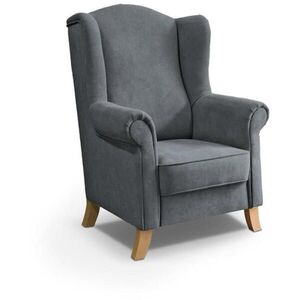 Beautysofa KŘESLO UŠÁK Leonardo šedé obraz