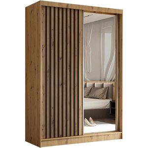 Beautysofa SKŘÍŇ s posuvnými dveřmi Helix 150/216/61 dub Artisan + černá obraz