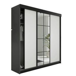 Kier Furniture POSUVNÁ ŠATNÍ SKŘÍŇ LAMARO - 200x205x59cm - Grafitová & Bílá obraz