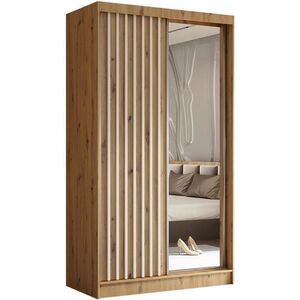 Beautysofa SKŘÍŇ s posuvnými dveřmi Helix 120/216/61 dub Artisan + bílá obraz