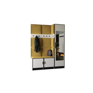 Kier Furniture PŘEDSÍŇOVÁ STĚNA ROJ 20 - 159, 6x205x39cm Bílá & žlutá látka obraz