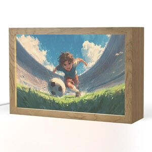 OnlyWow NOČNÍ LAMPIČKA Stadion - Fotbalista - Míč 30x20 cm obraz