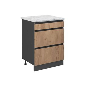 Vicco SPODNÍ SKŘÍŇKA KUCHYŇSKÉ LINKY R-Line Zlatý mocný dub 60 cm PD Mramor obraz