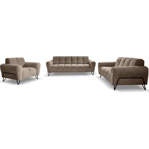 Beautysofa SEDACÍ souprava Volare (pohovky + křeslo), bez funkce spaní, hnědá obraz