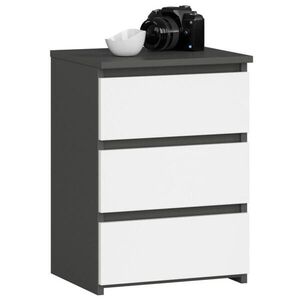 RAUMHIRSCH FURNITURE KOMODA grafitově šedá, bílá 57/40/35 obraz