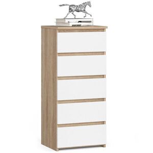 RAUMHIRSCH FURNITURE KOMODA dub Sonoma, bílá 92/40/35 obraz