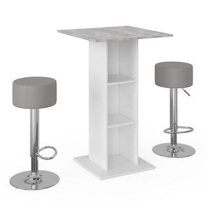 Vicco STOJACÍ BAROVÝ STŮL SE ŽIDLEMI Rodeo Beton 70 x 70 cm se 2 barovými stoličkami obraz