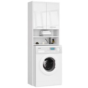 RAUMHIRSCH FURNITURE SKŘÍŇ NA PRAČKU se dvěma dvířky, 64 × 30 × 190 cm bílá obraz