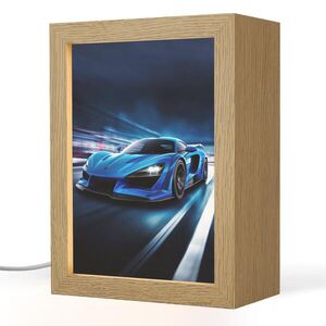 OnlyWow NOČNÍ LAMPIČKA Auto - Modrá - Chlapci - Dítě 15x20 cm obraz