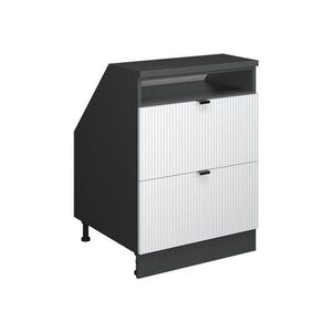 Vicco ŠIKMÁ SKŘÍŇ Rion Bílé zvlnění 60 x 81.6 cm se 2 zásuvkami, korpus skříně hloubka 60 cm obraz