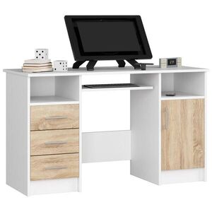 RAUMHIRSCH FURNITURE PSACÍ STŮL Bílá, dub Sonoma 74/124/52 obraz