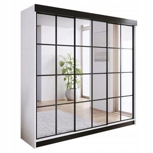 Kier Furniture POSUVNÁ ŠATNÍ SKŘÍŇ ARI 3 se zrcadlem 250 - Bílá obraz