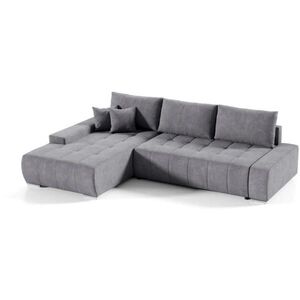 Beautysofa ROHOVÁ rozkládací pohovka Draco L tmavě šedá, levá, velurová látka obraz