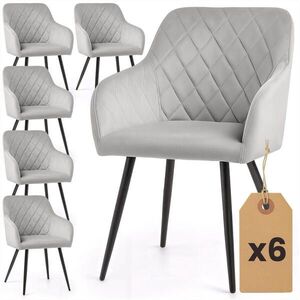 RAUMHIRSCH FURNITURE ČALOUNĚNÁ ŽIDLE, sada 6 ks, kovové nohy šedé, černá 54, 5/82/58 obraz