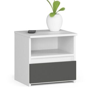 RAUMHIRSCH FURNITURE NOČNÍ STOLEK Bílá, grafitově šedá 40/40/35 obraz