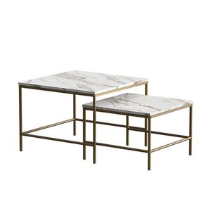 Vicco STOLEČEK KÁVOVÝ STOLÍK Ramio Bílá/zlatá 60 x 60 cm 2 díly obraz
